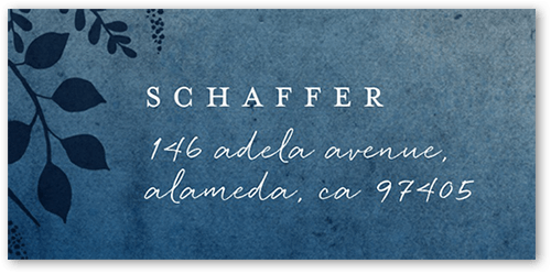 Tropic Fauna Address Label, Blue, Address Label, Matte, Stormy Blue