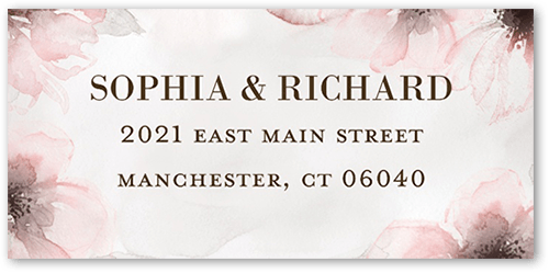 Gentle Petals Address Label, Pink, Address Label, Matte, Tea Rose