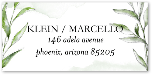 Pictorial Petals Address Label, Green, Address Label, Matte, Pistachio