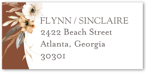 Wild Botanic Address Label, Orange, Address Label, Matte, Caramel