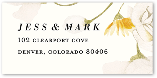 Warm Floral Address Label, Orange, Address Label, Matte