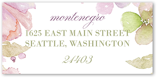 Watercolor Bouquet Address Label, Purple, Address Label, Matte