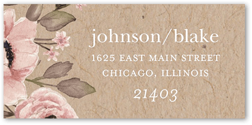 Delightful Blooms Address Label, Pink, Address Label, Matte