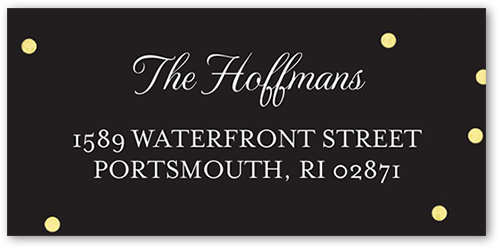 Dazzling Script Confetti Address Label, White, Address Label, Matte, White