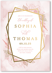 etched floral wedding invitation