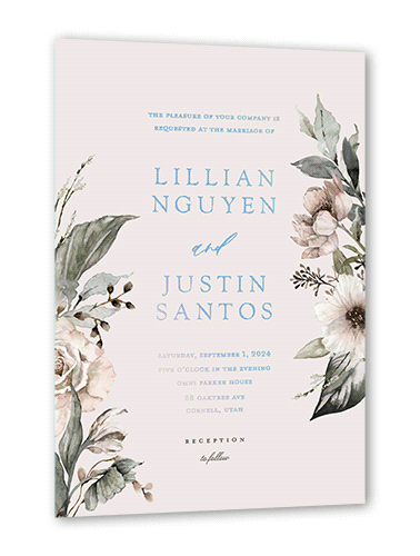 Black Tie Affair Wedding Invitation, Grey, Iridescent Foil, 5x7, Matte, Personalized Foil Cardstock, Square, Whisper Gray