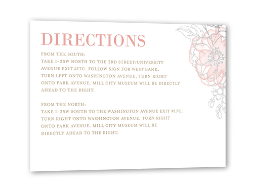 Floral Fringe Wedding Enclosure Card, Pink, Silver Foil, Matte, Pearl Shimmer Cardstock, Square, Taffy