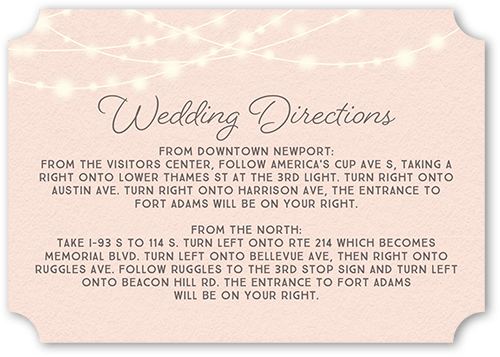 Glowing Ceremony Wedding Enclosure Card, Pink, Signature Smooth Cardstock, Ticket