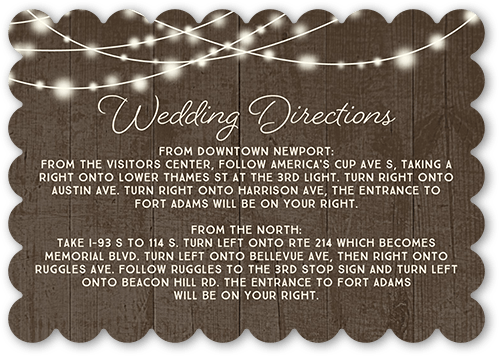 Glowing Ceremony Wedding Enclosure Card, Brown, Signature Smooth Cardstock, Scallop