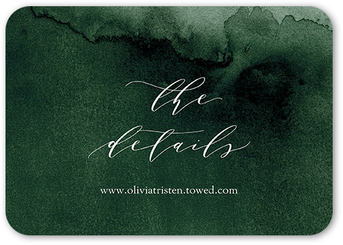 Dusky Botanicals Wedding Enclosure Card, Green, Signature Smooth Cardstock, Rounded, Kale