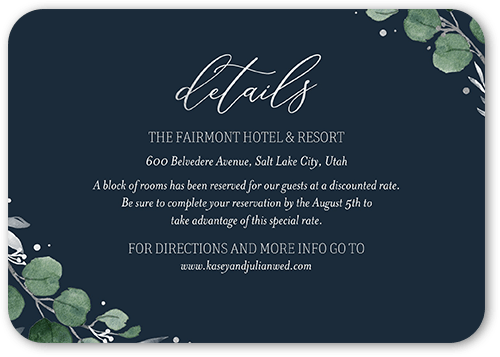Brushed Botanicals Wedding Enclosure Card, Grey, Silver Foil, Pearl Shimmer Cardstock, Rounded