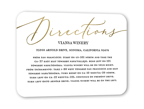 Sterling Script Wedding Enclosure Card, White, Gold Foil, Pearl Shimmer Cardstock, Rounded, White