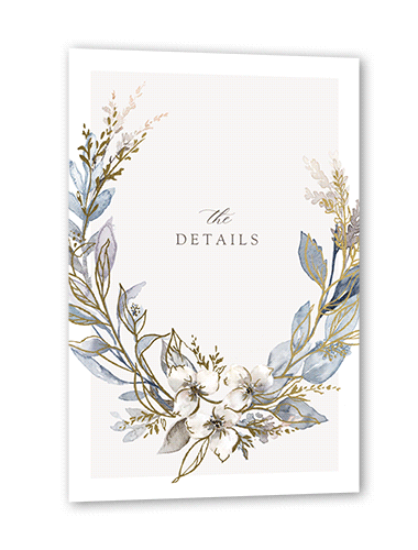 Watercolor Divide Wedding Enclosure Card, Blue, Gold Foil, Matte, Signature Smooth Cardstock, Square