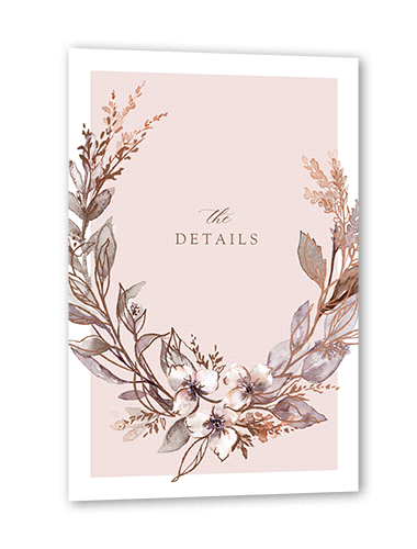 Watercolor Divide Wedding Enclosure Card, Beige, Rose Gold Foil, Matte, Signature Smooth Cardstock, Square, Pearl