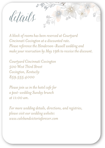 Rustic Wildflowers Wedding Enclosure Card, Grey, 100% Recycled Cardstock , Rounded, Smoke