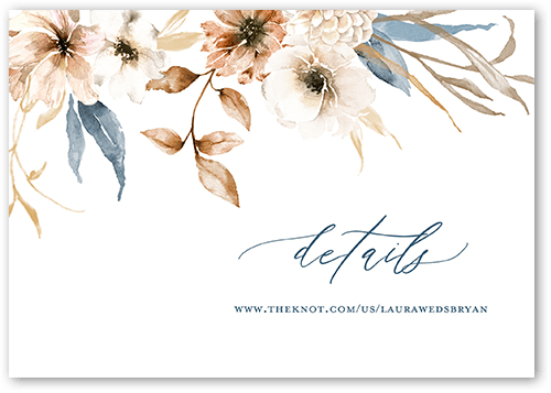 Wild Botanic Wedding Enclosure Card, Blue, Matte, Signature Smooth Cardstock, Square, Deep Blue