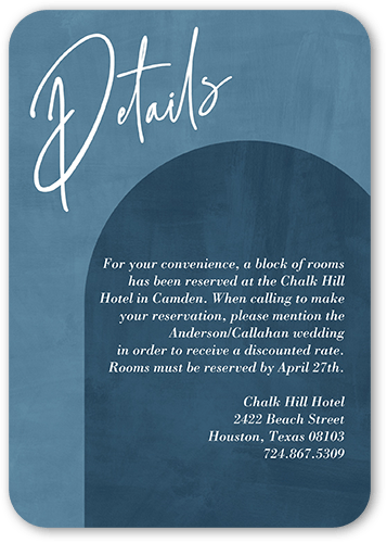 Textured Times Wedding Enclosure Card, Blue, Signature Smooth Cardstock, Rounded