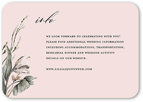 Black Tie Affair Wedding Enclosure Card, Red, Signature Smooth Cardstock, Rounded, Garnet