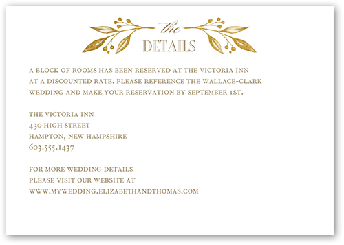 Classic Herald Wedding Enclosure Card, Yellow, Matte, 100% Recycled Cardstock , Square