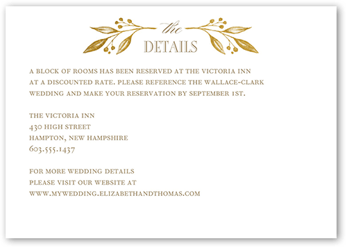 Classic Herald Wedding Enclosure Card, Yellow, Matte, Pearl Shimmer Cardstock, Square