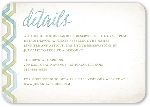 Delightful Blooms Wedding Enclosure Card, Blue, Signature Smooth Cardstock, Rounded, Mist
