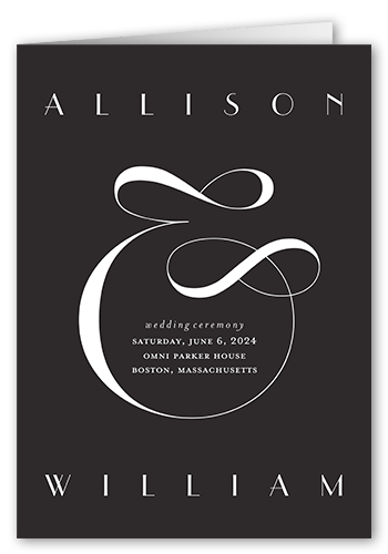 Nouveau Connection Wedding Program, Grey, 5x7, Pearl Shimmer Cardstock, Square