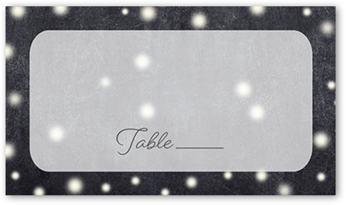 Glowing Ceremony Wedding Place Card, Grey, Placecard, Matte, Signature Smooth Cardstock