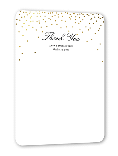 Diamond Sky Thank You Card, Gold Foil, Black, 5x7, Signature Smooth Cardstock, Rounded