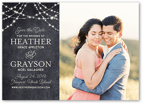 Glowing Ceremony Save The Date, Grey, 5x7, Standard Smooth Cardstock, Square