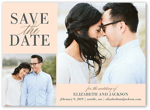Classic Request Save The Date, Beige, 5x7 Flat, Matte, Signature Smooth Cardstock, Square