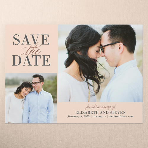 Classic Request Save The Date, Beige, 5x7 Flat, Luxe Double-Thick Cardstock, Square