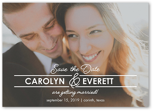 Graceful Union Save The Date, White, 5x7 Flat, Standard Smooth Cardstock, Square