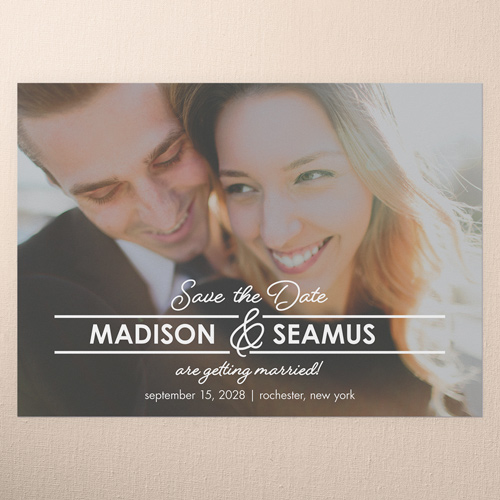 Graceful Union Save The Date, White, 5x7 Flat, Pearl Shimmer Cardstock, Square