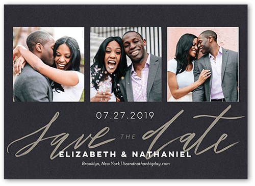 Minimal Design Save The Date, Grey, 5x7 Flat, Matte, Signature Smooth Cardstock, Square, Cobblestone