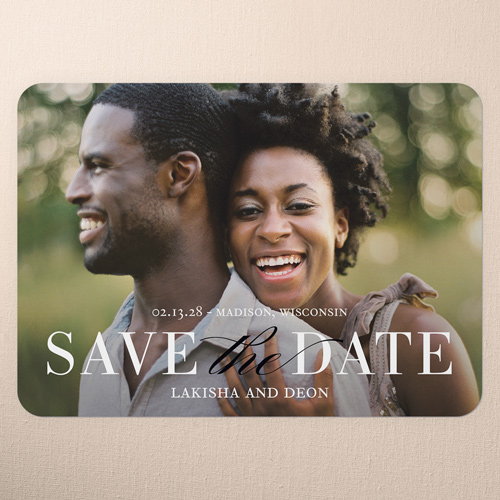 Radiant Union Save The Date, Black, 5x7 Flat, Matte, Signature Smooth Cardstock, Rounded