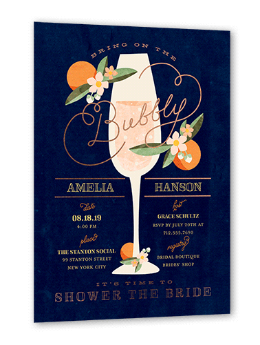 Blue Bridal Shower Invitations