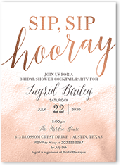 gleaming hooray bridal shower invitation