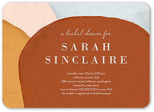 Desert Vistas Bridal Shower Invitation, Brown, 5x7 Flat, 100% Recycled Cardstock ?, Rounded