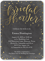 confetti bride bridal shower invitation