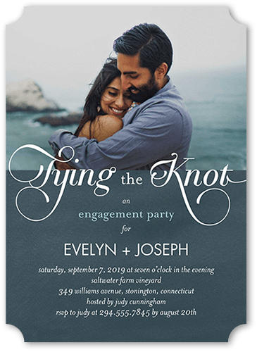 Royal Engagement Engagement Party Invitation, Blue, 5x7 Flat, 100% Recycled Cardstock , Ticket