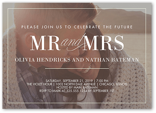 Our Beginning Engagement Party Invitation, Green, 5x7 Flat, Matte, Signature Smooth Cardstock, Square