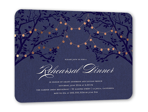Purple Rehearsal Dinner Invitation