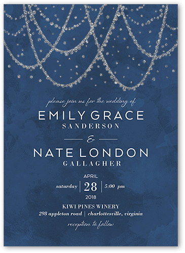 Blue And Silver Wedding Invitations