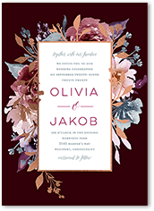 delicate blooms wedding invitation