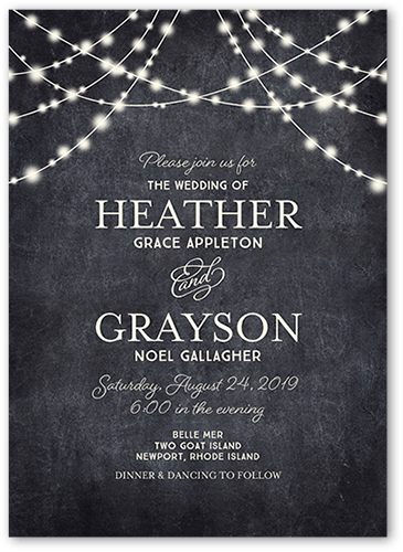 Glowing Ceremony Wedding Invitation, Grey, none, 5x7, Pearl Shimmer Cardstock, Square