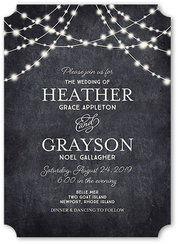 Glowing Ceremony Wedding Invitation, Grey, none, 5x7, Pearl Shimmer Cardstock, Ticket