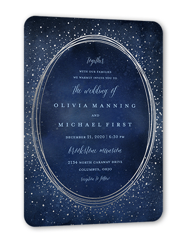 Blue And Silver Wedding Invitations