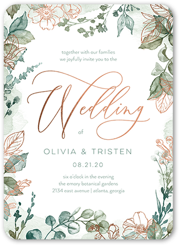 Matte Green Wedding Invitation