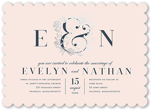 Pink And Silver Invitations