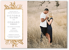 bronze botanicals wedding invitation